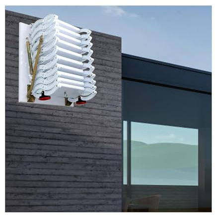 Escaleras plegables de aleación para ático, montaje en pared, para interiores y exteriores, para decoración de la casa, escalera de loft, carga de 500 kg, altura ajustable 1 2,5 m/7,3 m