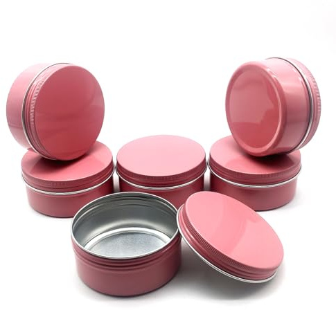 Wopanxye 6 stycken 150 ml aluminiumburkar med lock, tom makeup läppbalm behållare, runda resemetallburkar, 5 oz kosmetiska burkar, metallburkar för salvor, krämer, ljus, puder, te, pärlor, lotion