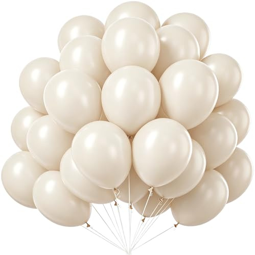 Ballonger beige, 100 stycken beige ballonger, 30 cm (12 tum) latexballonger födelsedag, ballong festdekoration, födelsedag, bröllop, festival, årsdag, dekoration