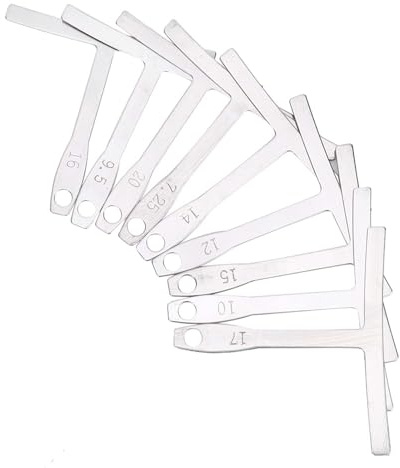 Herramienta Luthier de Medición de la Regla de la Regla de la Regla T de la Regla T de la Regla de Acero Inoxidable de Calibre de Radio de Guitarra de 9 piezas. Hecho de Material