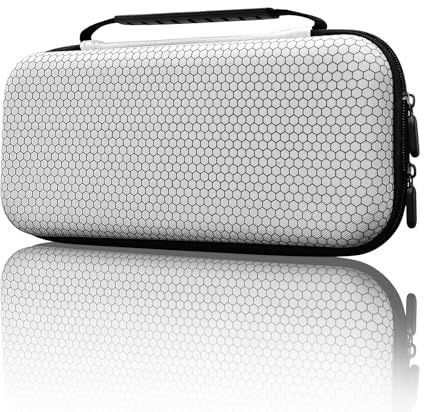 Générique Étui Organisateur Deluxe avec Dragonne pour Switch 2 - Stockage Polyvalent en Coque Rigide pour Console, 12 Cartes de Jeu & Accessoires (Modèle : JYS-NS2259) (Blanc)