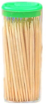 Juego de 48 palillos de dientes de bambú natural, palillos de dientes desechables portátiles, para el hogar, sala de estar, alimentos, frutas, frutas