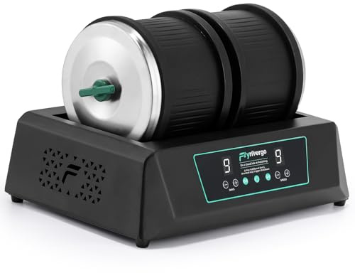 Flyrivergo Tumbler professionale roccia doppio tamburo 3,6 kg Rock lucidatore Tumbler per adulti 9 impostazioni di velocità e timer digitale 9 giorni pietra Tumbler macchina per pietra, roccia
