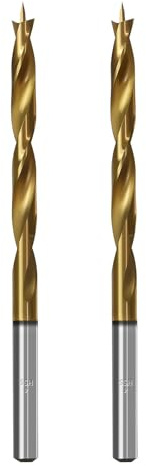 TIBOO DAY Brad Point Wood Drill Bits 4mm (5/32) Brad Point Drill, 2 Pcs | High Speed Steel, Double Flutes Design Metric Brad Point Drill Bits for Woodworking Soft & Hard Woods MDF Acrylic
