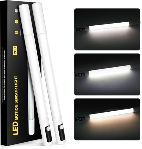 Under Cabinet Lighting,15.2 2Pack Sensor Light Indoor with Battery Level Display Function,Closet Light can be Disassembled for Handheld use,wireless under cabinet lights fo Wardrobe,Bedroom, Kitchen