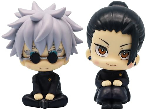 Gojjo Satorru Statue, Getto Sugurru Statue, 2 Stück Anime Action Modell | 10cm Mini Look Up Skulptur, Desktop Decoration Model NlsqAMZ, Sammlerstück Gifts for Fans