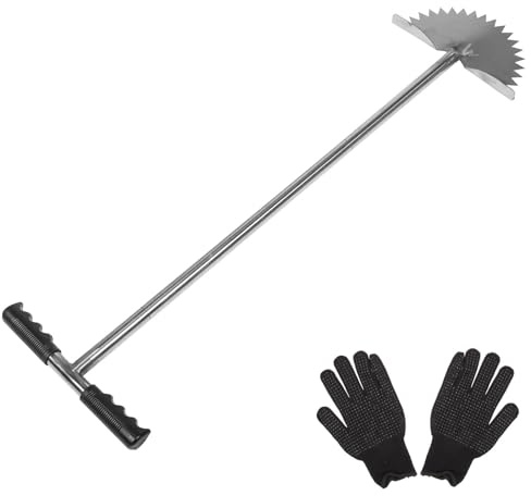 Ciieeo Outil de Bordure de Pelouse Demi-Lune Poignée en T, Coupe-Bordures Manuel Portable pour Entretien Jardin et Allées, Lame en Acier Robuste pour Tonte Précise des Bordures, 1 Pièce