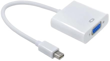 Adaptador Mini DisplayPort a VGA 1080P DP Display Port a convertidor Macho a Hembra, Compatible con ThinkPad SurfacePro PC(White)