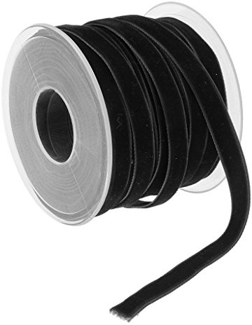 Sharplace 20 Meter Samtband 10mm Samt Schleifenband Schmuckband Geschenkband Geschenkverpackung Deko, Zierband Zierborte Borte Band für Hochzeit Party Valentinstag Geburtstag Geschenke, Schwarz