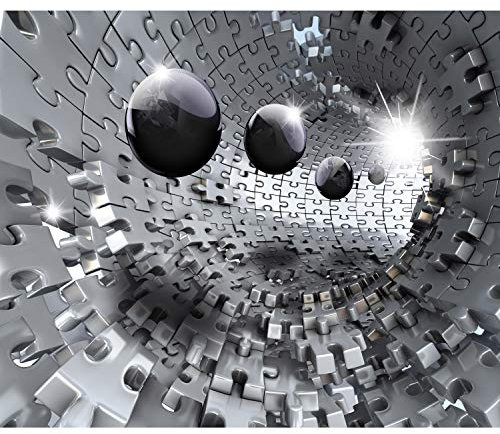 decomonkey Fototapete 3d Effekt Abstrakt 350x256 cm XL Design Tapete Fototapeten Vlies Tapeten Wandtapete Vliestapete moderne Wandbild Wand Schlafzimmer Wohnzimmer Kugeln Holz braun