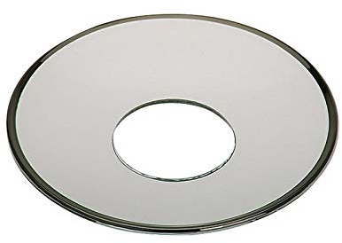Tropfenfänger Ø 6,8 cm mit Silberrand - runder Glas Flaschenring, glatt poliert & stilvoll veredelt, eleganter Weintropfenfänger für Dinner, Weinservice & Tischkultur