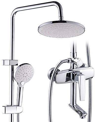 MOODSC Cobre juego de ducha ducha de mano grifo de casa sobrealimentado baño automático de descalcificación