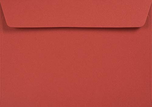 Netuno 100 Umschläge Rot DIN C6 11,4x16,2 cm natürlich und stilvoll | 120g Kreative Ruby · hochwertige rote Kuverts Naturpapier für Weihnachten, Advent, Nikolaus, Valentinstag & Einladungen