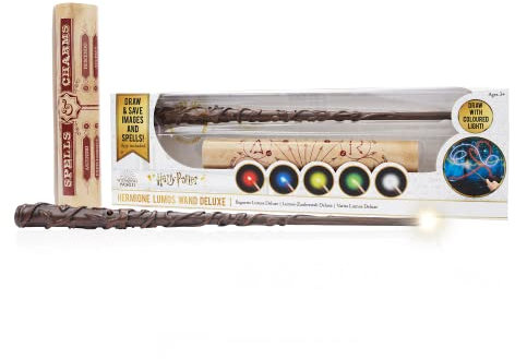 WOW! STUFF Harry Potter Hermine Granger Zauberstab Deluxe - Wiederaufladbar, Mehrfarbige LED-Spitze, 35,6 cm | Official Wizarding World Fanartikel, Geschenke, Sammlerstücke