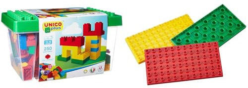 Unico Plus 8525 – Box mit Bausteinen (250 Teile) & Baukasten für Kinder
