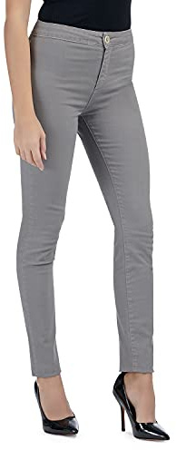 MAMAJEANS Jeggings Donna a Vita Alta, Jeans Comodo in Cotone Ultra Elasticizzato, Skinny Fit - Made in Italy (XL, Grigio)