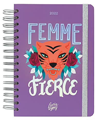 Kokonote Terminkalender 2022 A5 - Femme Fire von Lucia Types Terminplaner 2022 Ringbuch A5 - Kalender 2022 A5