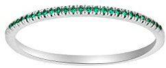 JC Trauringe Damenring Memoire-Ring 585 Weißgold Verlobungsring mit echten Smaragden Vorsteckring 110 105SM6 (56 (Ø 17,8 mm))