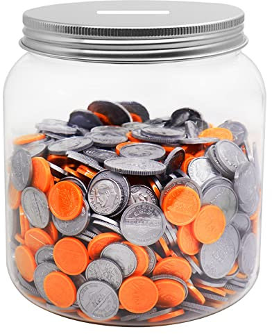 Mczcent Grande Tirelire, Tirelires Transparente Plastique pour pièces de Monnaie, Grand Tire Lire Piggy Coin Money Tip Bank Jar Box Tire-Lire Pot à Pourboire Tirlire pour Enfants Adolescents Adultes