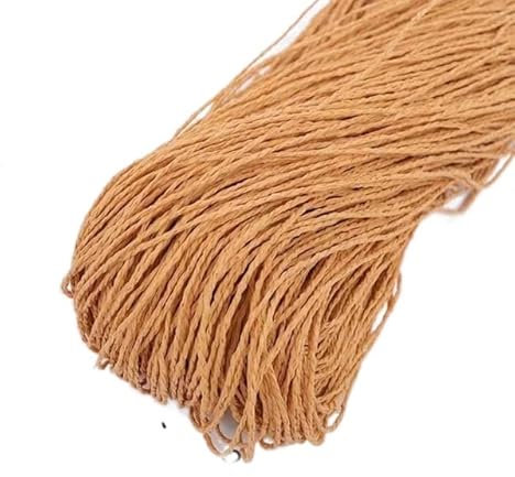 LINOC 500 g 400 m Raffia- Papiergarn zum Häkeln, natürliches DIY-Papierstrohgarn zum Stricken von Mützen, Handtaschen, Geldbörsen, Körben, Rattanfäden