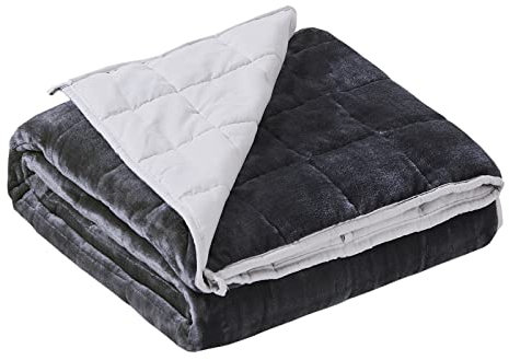 Satwip Gewichtsdecke, 4,5 kg, grau, flauschig, warme Flanell-Bettdecke für Erwachsene mit weichem, atmungsaktivem Sand, 121,9 x 182,9 cm, Grau