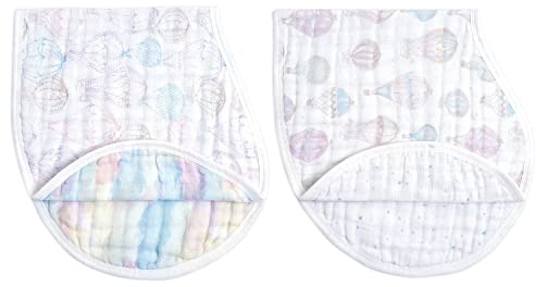 aden + anais Burpy Baby Bib - Outdoors, 2 Pack | 100% Cotton Muslin, 4 Layer Burping Cloth, Feeding & Dribble | Super Soft & Absorbent Burp Rag Newborn Essentials for Boy & Girl