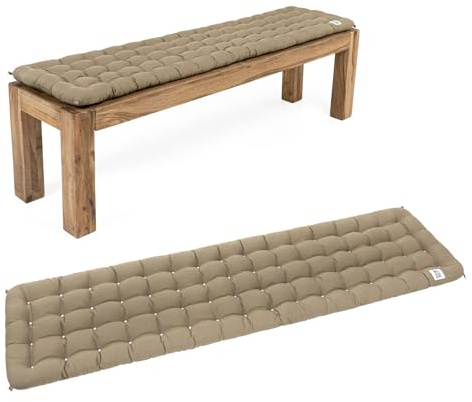 HAVE A SEAT Living - Bankauflage 160x40 cm - Bequeme Sitzauflage Bank, 5 cm Dick - Waschbar bis 95°C, Orthopädisch, Wetterfest - Made in Germany (160x40 cm, Goldbraun)