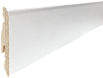 CONF. 10 PZ BATTISCOPA INCLINATO MDF VARIE FINITURE 14 X 58 X 2400 MM (BIANCO)