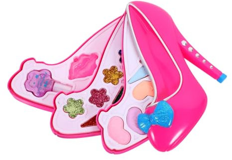 Toyvian Schminkset Für Mädchen Mit Kosmetikkoffer Schminkspielset Für Junge Mädchen Kosmetikset Mit Hohen Absätzen Aus Kunststoff Vierlagig Ab Jahren Zum Spielen Und Schminken