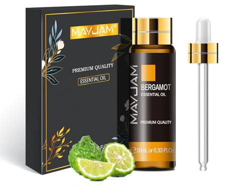 MAYJAM Bergamotte Ätherisches Öl 10ML, Bergamotteöl für Diffusor, Luftbefeuchter, DIY, Home，Wardrobes