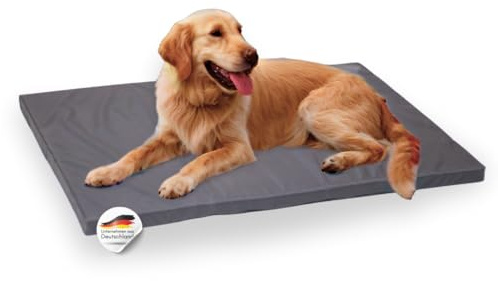 SUNNYDOGS Hundematte 100x59 cm, extra dick 5 cm, wasserfest Grau | Extra dicke 5 cm Polsterung für hohen Liegekomfort und gelenkschonende Unterstützung.