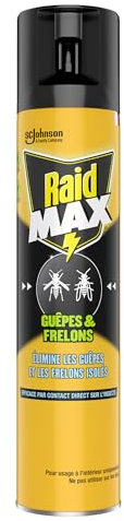Raid Max Aérosol Guêpes et Frelons - Elimine les Guêpes et Frelons Isolés - 1 Aérosol