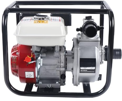 6.5 PS Wasserpumpe Garten Brunnen Teichpumpe 2 Zoll 4-Takt 210CC Benzin Motor Schmutzwasserpumpe Benzin Pumpe Gartenpumpe für Teich Garten oder Haus
