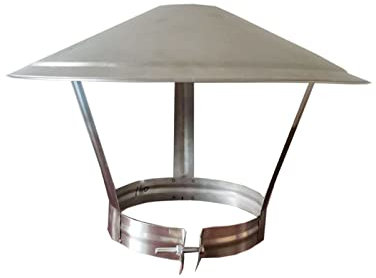 Edelstahl-Kaminkaminhaube, Regenschutz, Entlüftungskappe, runde Winddichte Kappe, Regenhut, Schutzkappenende, 100 mm/3,9 Zoll
