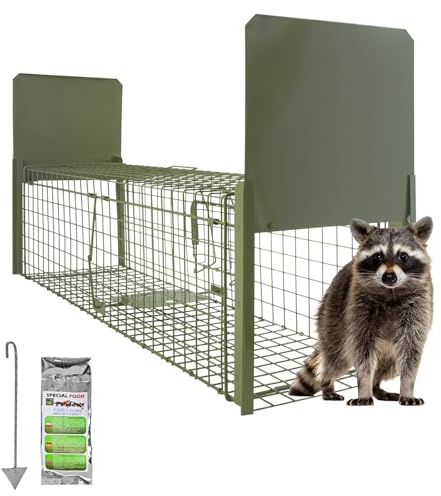 Petigi Lebendfalle Drahtfalle Marder Lebend Wiesel Garten Kaninchen Abwehr Fuchs Umsiedeln Falle Haus Zubehör Vertreiben Dachboden 120 x 34 x 34 cm Grün