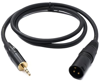 System-S Câble audio XLR 100 cm 3 broches mâle vers jack AUX 3,5 mm 3 broches TRS mâle adaptateur