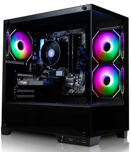 ADMI Gaming PC - AMD Ryzen 7 5700X - NVIDIA RTX 5060 8GB GDDR7 - DDR4 16GB - NVMe 1TB - WIFI - Charger RGB Case (Black) - Windows 11