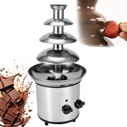 Fuente de Chocolate eléctrica con Fondue calefactora, derretidor de Chocolate de 4 Capas de Agua, 170 W, diseño Creativo