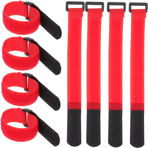 Mikinona Rubans De Gestion Des Câbles Boucle Auto-agrippante Réutilisable 20 Pièces, Attaches Auto-agrippantes Pour Organisation Bureau Et Maison, Flexibles Et Résistants, Couleur Rouge