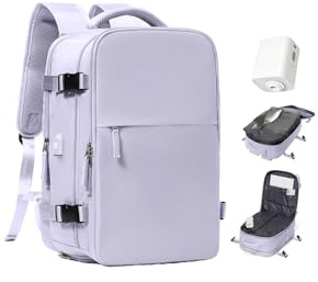 BJLFS Mochila Viaje Cabina Avion 40x30x20 Ryanair con Vacio Mochila al Vacio con Bomba Equipaje de Mano 40x30x20 Wizzair Mujer Bolsa de Viaje 40x20x25 Vueling Mochilas para Computadoras portátiles