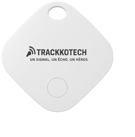 TRACKKOTECH – Traceur Bluetooth Compatible Google Find My | Localisateur pour Clés, Sac, Valise, Vélo, Moto, Voiture, Objets, Autonomie Longue, Sonnerie Puissante, sans Abonnement