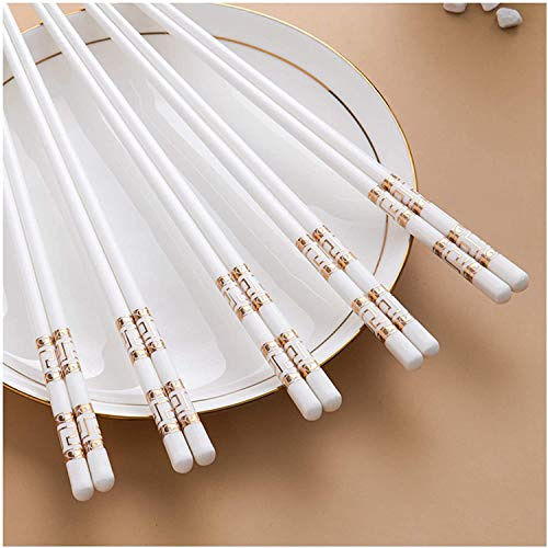 YHEIANJ Set Regalo da 10 Paia di Bacchette in Porcellana, Bacchette riutilizzabili per Sushi Giapponese, Bacchette Cinesi di Lusso di Alta qualità in Porcellana.，A