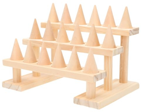Hemobllo Présentoir à Bagues en Bois Massif à Plusieurs Couches, Support Pratique et Élégant pour Exposer et Ranger Vos Bagues la Maison