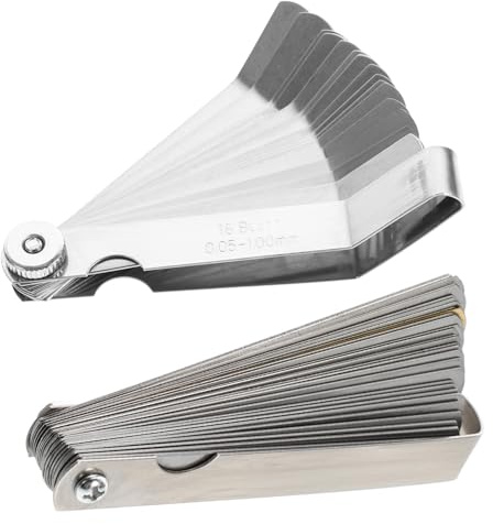Gatuida 2 pezzi Spessimetro Feelers Gauge Set Alta Precisione in Acciaio Inossidabile Misuratore Gap e Spessore con Scala Chiara e Lama Rimovibile Strumento Professionale per Misurazioni