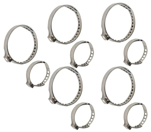 Lot de 10 colliers de serrage réglables for soufflets de cardan d'essieu, grands et petits
