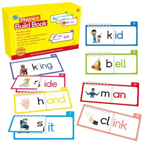 Ordfamilj byggbok för barn | Läsförbättringsmaterial - pedagogiska lässpel | för barn pojkar flickor förskola lärare hemundervisning klassrum aktiviteter sommarlärande