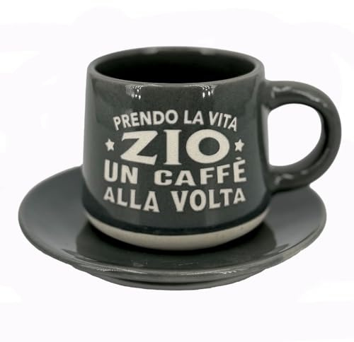 CLEARCO Tazzina da caffè personalizzata con piattino e scatola - Zio