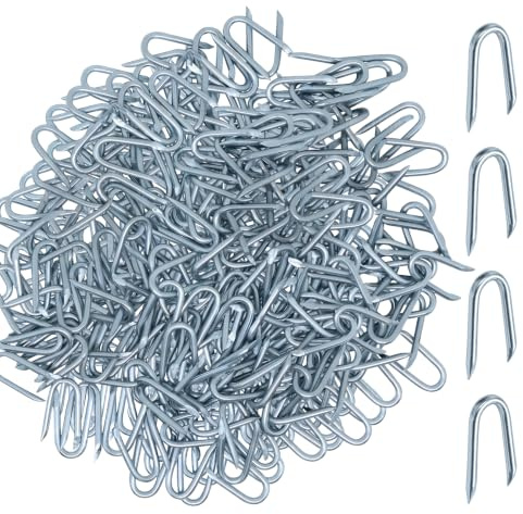 300 Pcs Clou en U pour Grillage, Agrafes de Fixation, Cavaliers de Clôture | Galvanisées, pour Fixation de Fils de Clôture, Grillage Jardin, Clôtures à Piquets, Toiles anti-mauvaises herbes