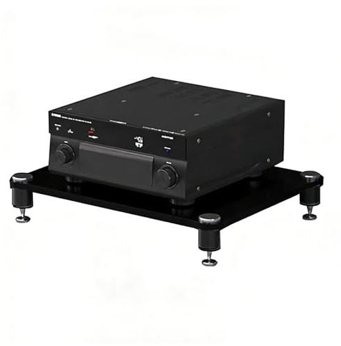 SZKTHD HiFi-Rack AV-Regal 1- Bis 4-stufige HiFi-Racks Und -Ständer AV-Medienständer Mit Lautsprecherspikes Medienturm(Schwarz,60 * 48 * 10cm(1Tier))