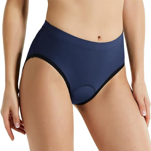 baleaf Culotte de Vélo Rembourrée Femme Cuissard Cycliste Short Vélo Femme Rembourré sousvêtements de Cycliste Padded 4D Gel VTT L'équitation Bleu L